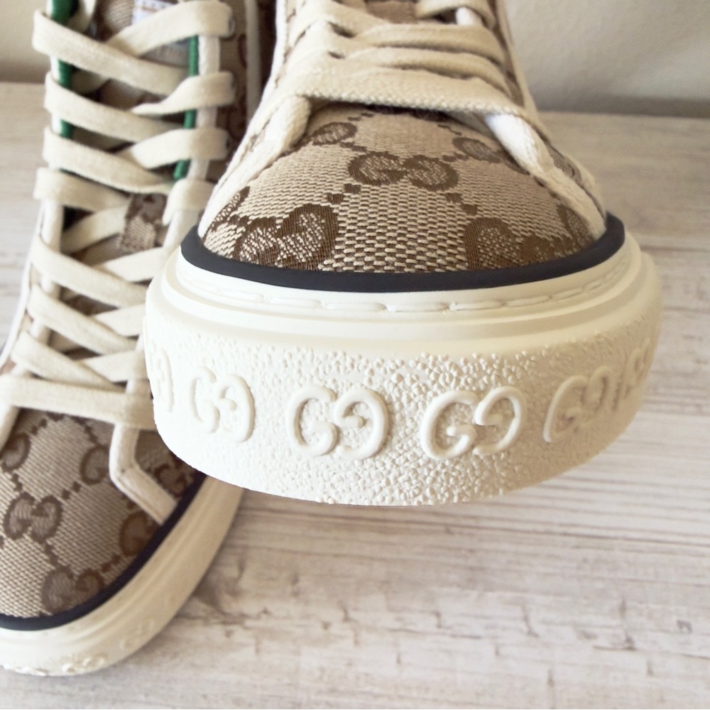 New Gucci Tennis 1977 GG Supreme high top women sneakers size IT 34.5, US 4.5 - Picture 6 of 13